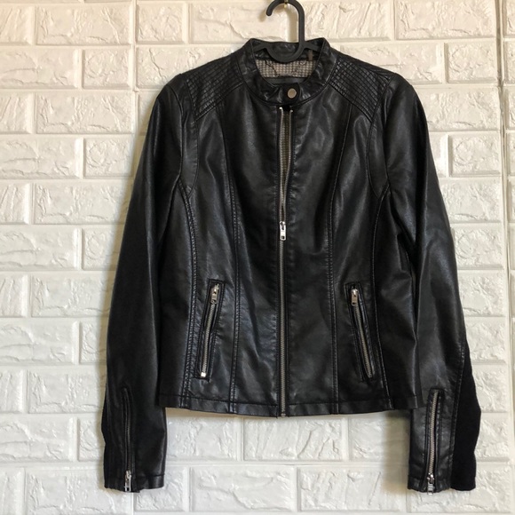 Black Rivet Jackets & Coats Black Rivet Faux Leather Moto Biker